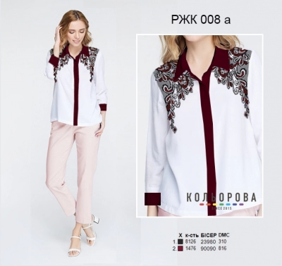 Рубашка женская комбинированая РЖК-008А